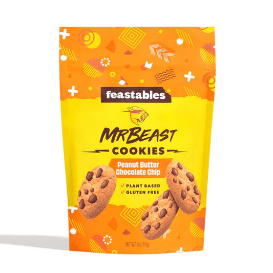 Mr Beast Feastables Milk Chocolate Chip Cookies (170g) + Mr Beast Feastables Peanut Butter Chocolate Chip Cookies (170g)